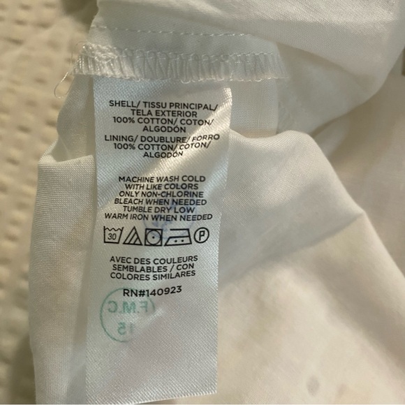 Loft White Eyelet Belted Square Neck Puffy Sleeve Mini Dress - 6 - Picture 12 of 16